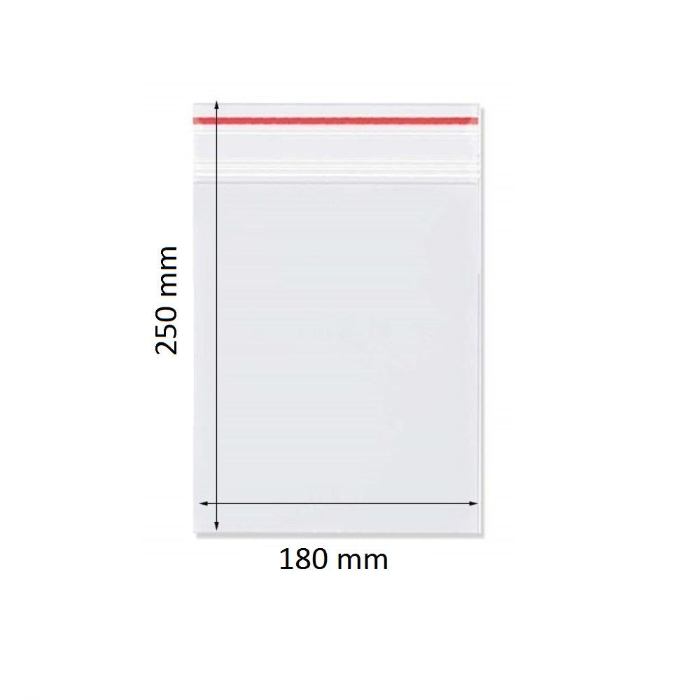 Pungi cu Fermoar 180x250 mm 100 buc set Grosime Folie 50 Microni Punga Ziplock Transparenta cu Sistem de Resigilare Pungi cu Inchidere