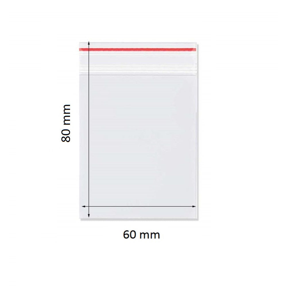 Punga cu sistem de inchidere (ziplock), 60 x 80mm, 100 buc./set