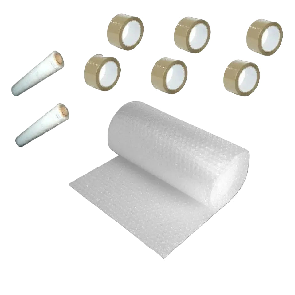 Pachet folie cu bule 100 mp + 6 role scotch + 2 folie stretch